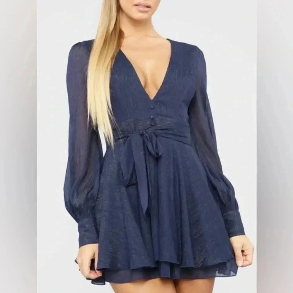Fashion Nova Navy Blue Romper Size Large
